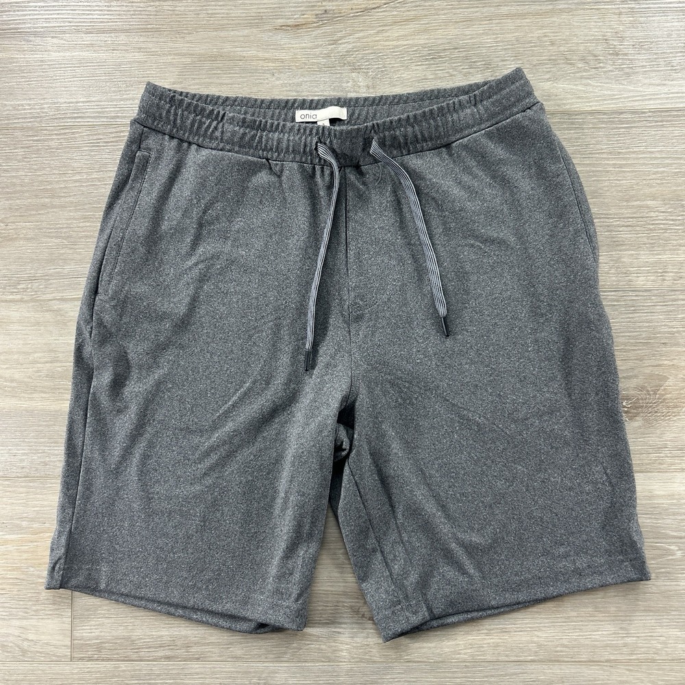 Onia Small Everyday Dark Gray Unlined Soft Sweat Shorts Drawstring